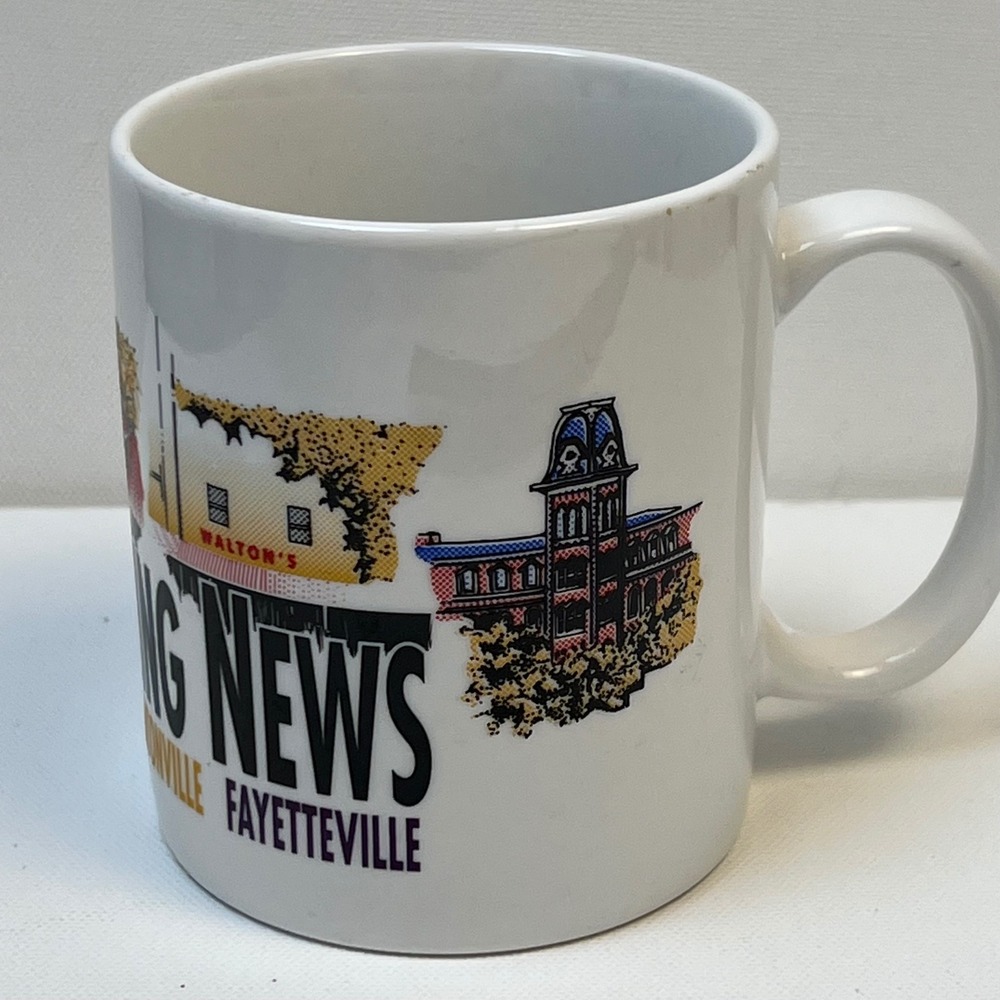 Vintage The Morning News NWA Arkansas Coffee Mug Bentonville Fayetteville Rogers